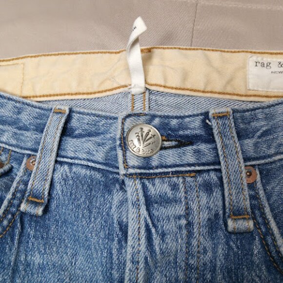 RAG & BONE | Maya Straight Leg Ankle Crop Button Jeans Whiskered Made In USA 27 - Picture 10 of 16